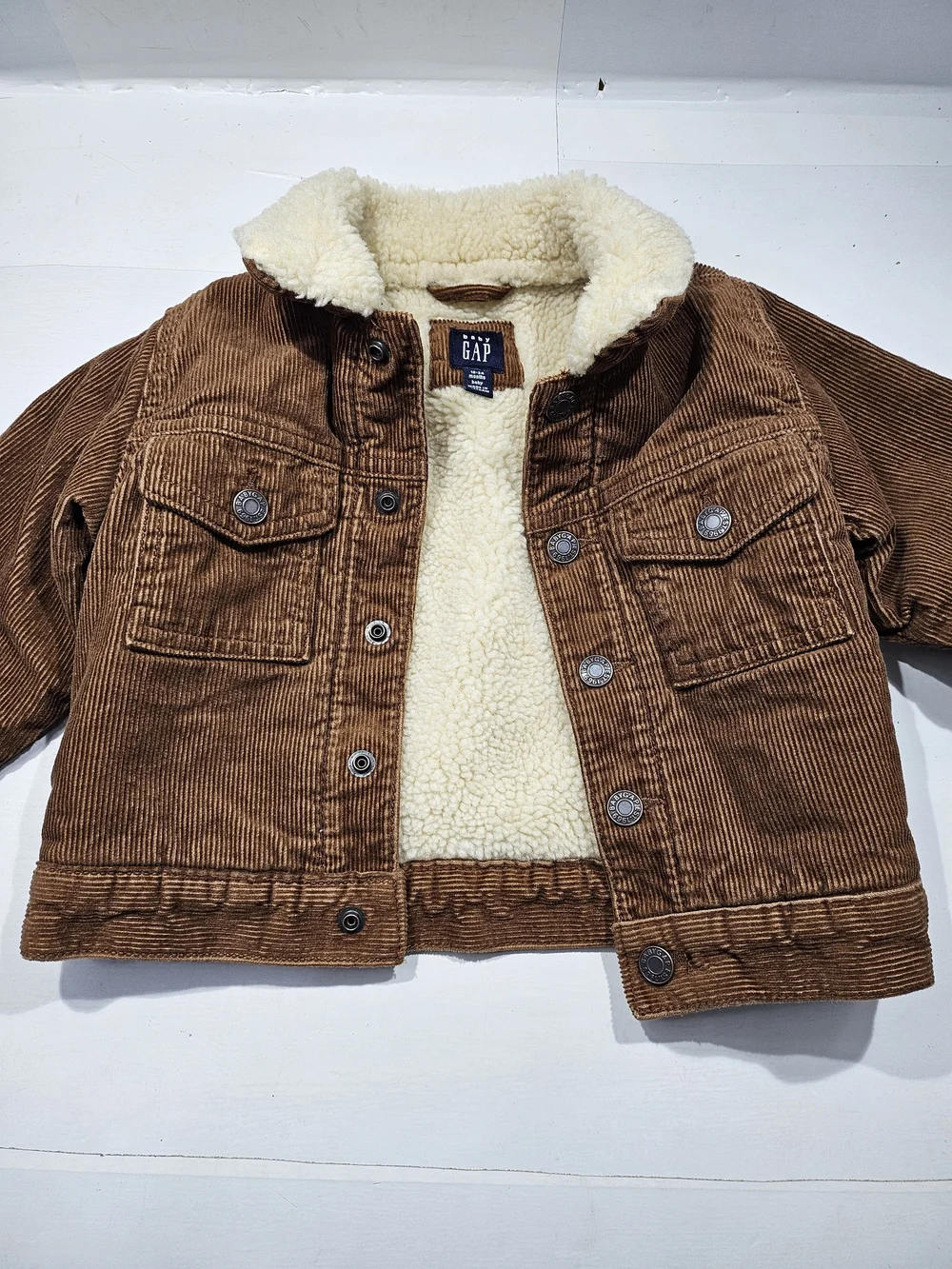 GAP BROWN CORDUROY SHERPA JACKET BABY TODDLER SIZE 18-24